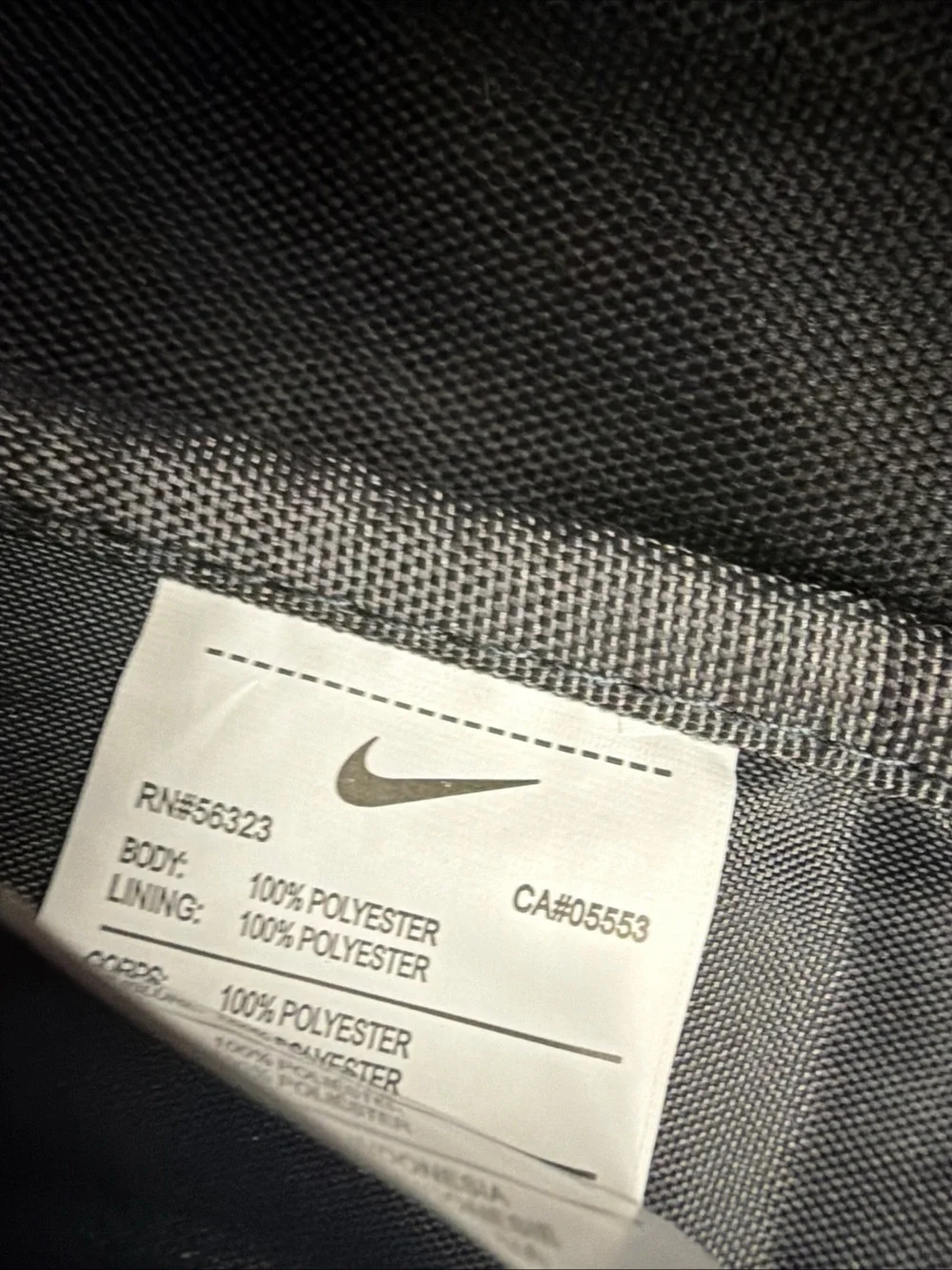 Nike Black Backpack with White Logo - Men's